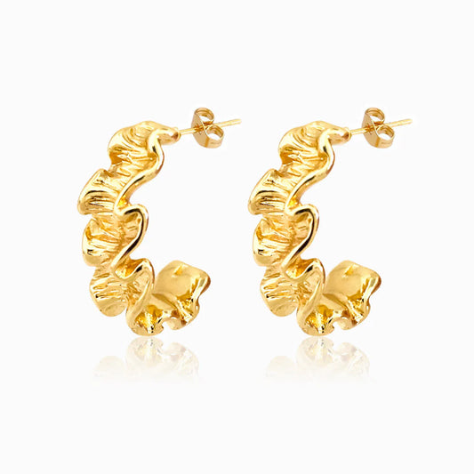 Geometric Ruffle Hoop Earrings BR1193