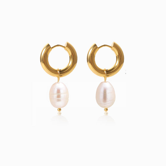 Freshwater Pearl Earrings 30x13mm BR1157