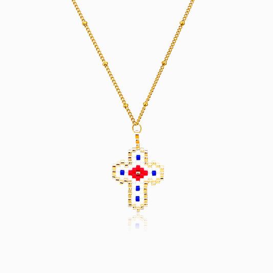 Miyuki Cross Necklace CL1405