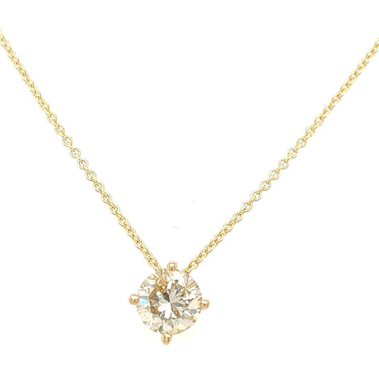 Golden Solitaire Diamond Pendant