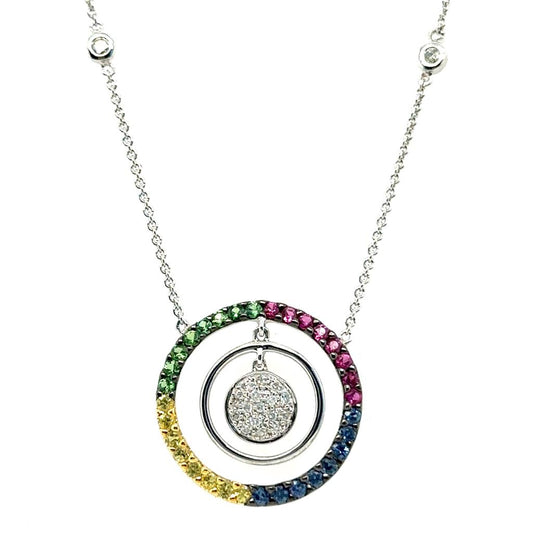 Rainbow Compass Necklace