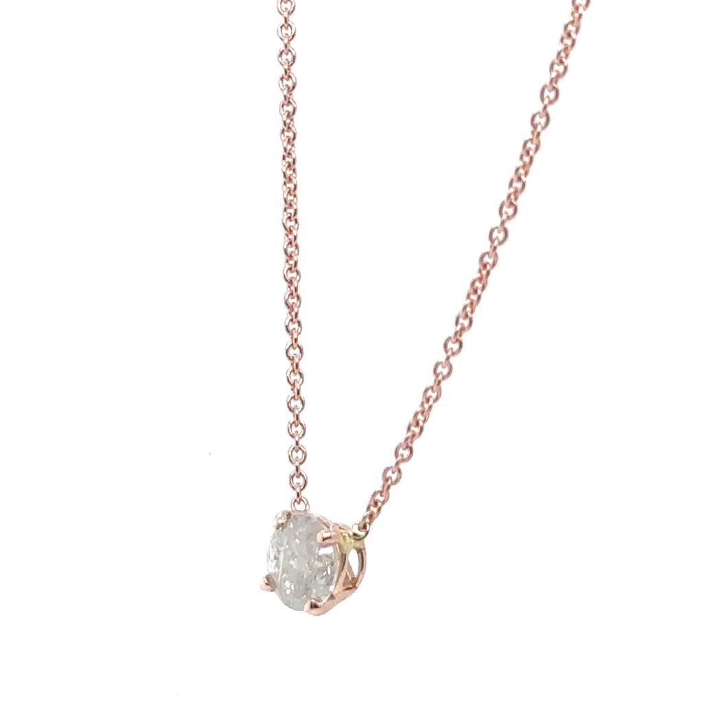 Radiant Rose Solitaire Necklace