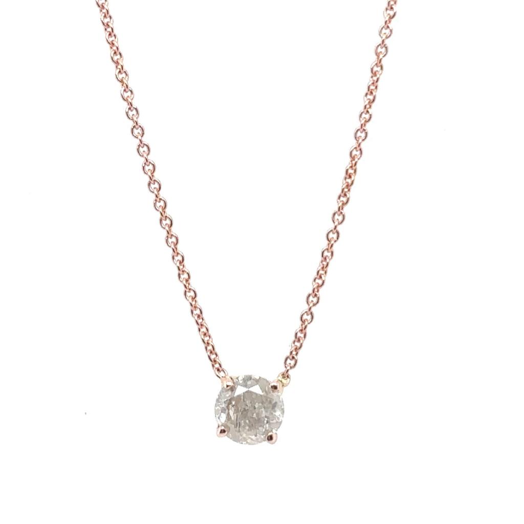 Radiant Rose Solitaire Necklace