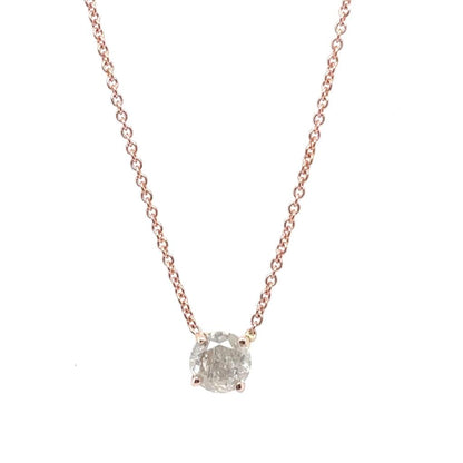 Radiant Rose Solitaire Necklace