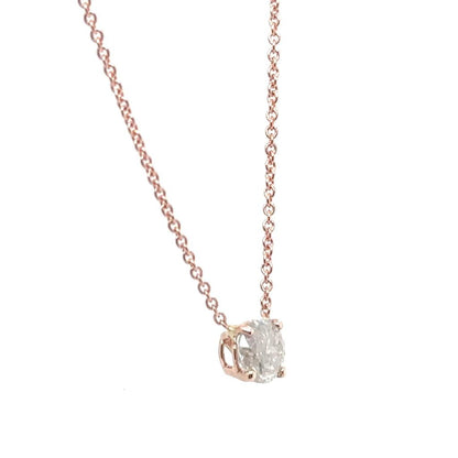 Radiant Rose Solitaire Necklace