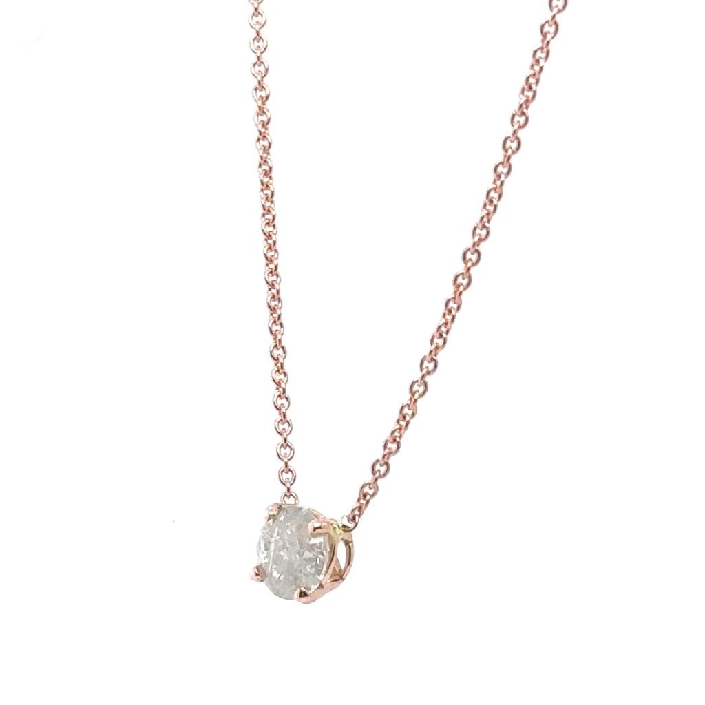 Radiant Rose Solitaire Necklace