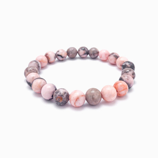 Pink Zebra Stone Bracelet 8mm PN4014