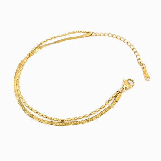 SL1011 Snake Mesh Double Bracelet