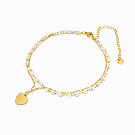 Double Heart Foot Bracelet SL3014