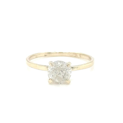 Golden Solitaire Diamond Ring