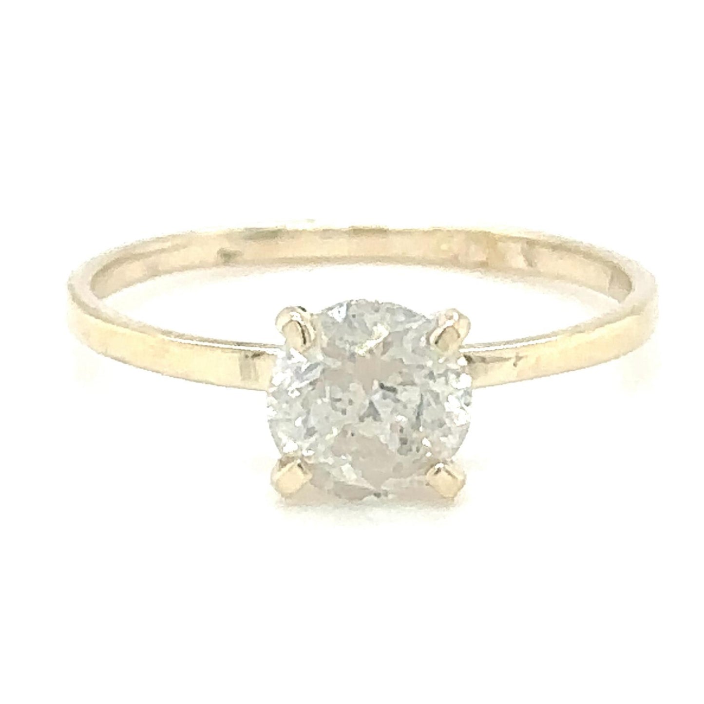 Golden Solitaire Diamond Ring