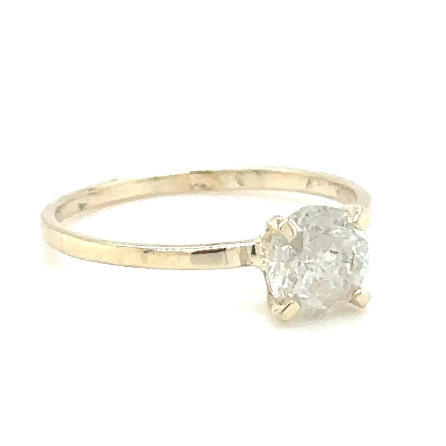 Golden Solitaire Diamond Ring