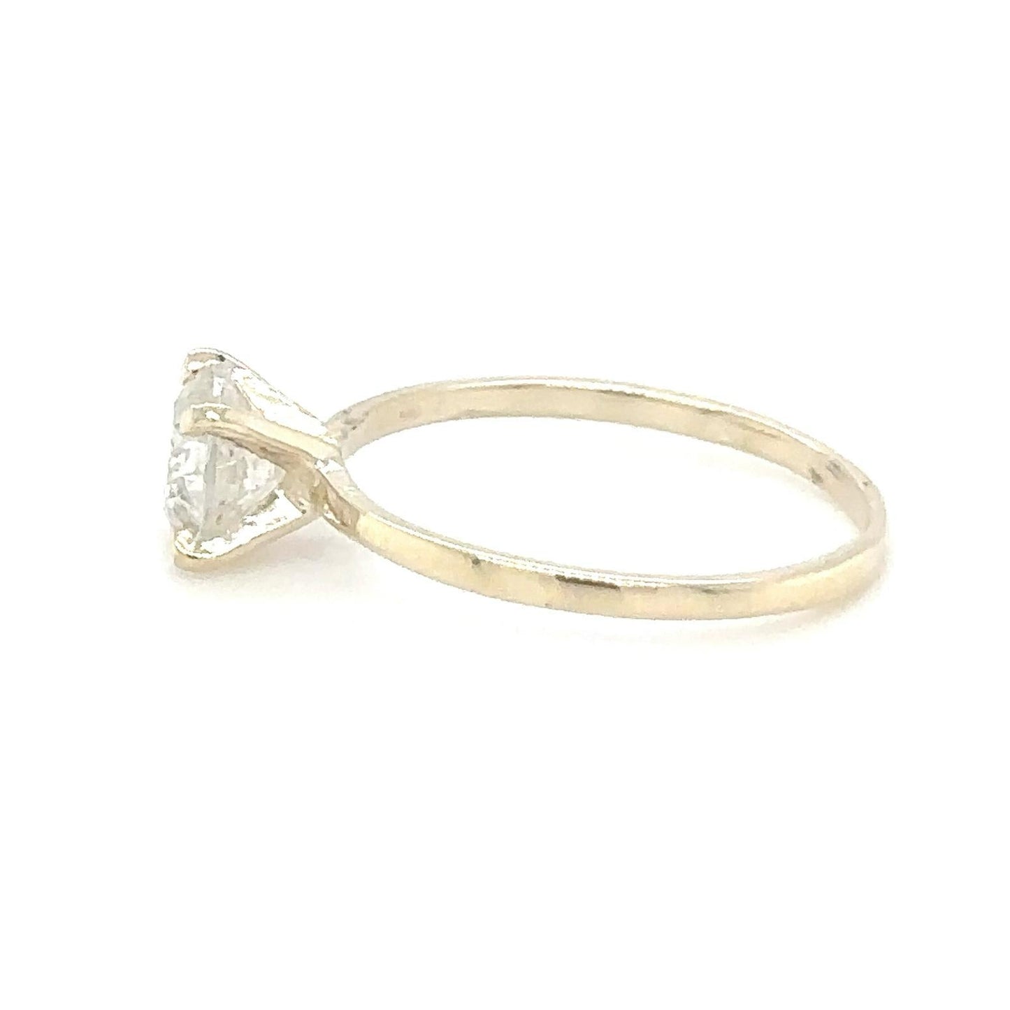 Golden Solitaire Diamond Ring