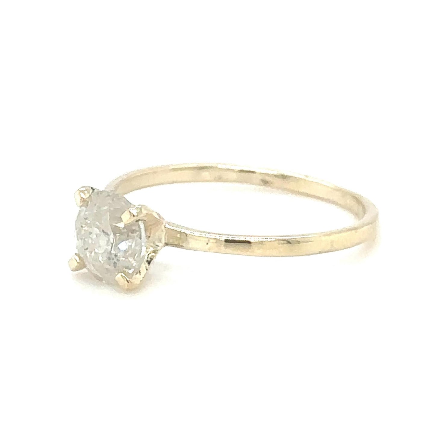 Golden Solitaire Diamond Ring