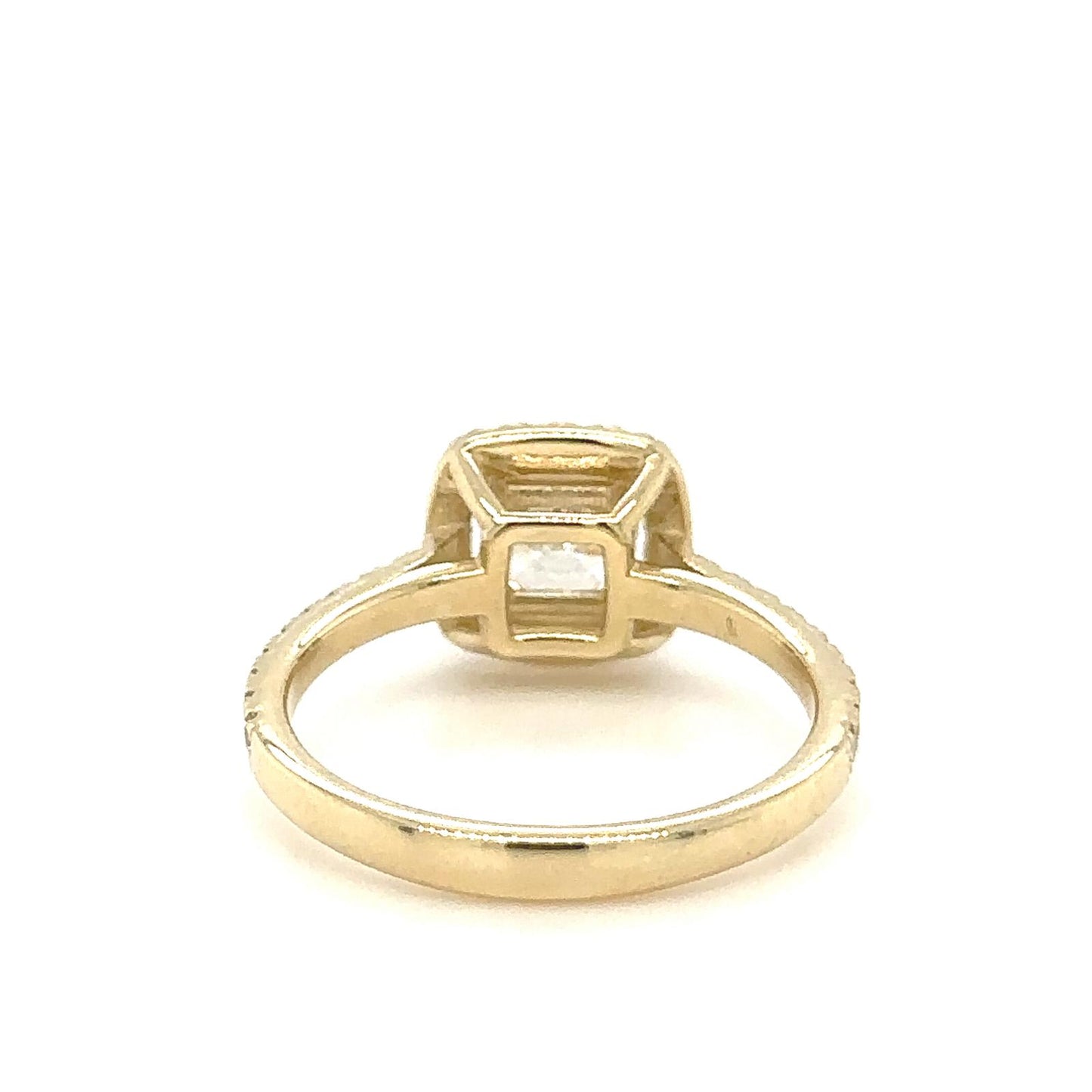 Golden Elegance Halo Diamond Ring