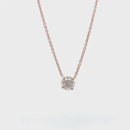 Radiant Rose Solitaire Necklace