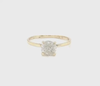 Golden Solitaire Diamond Ring